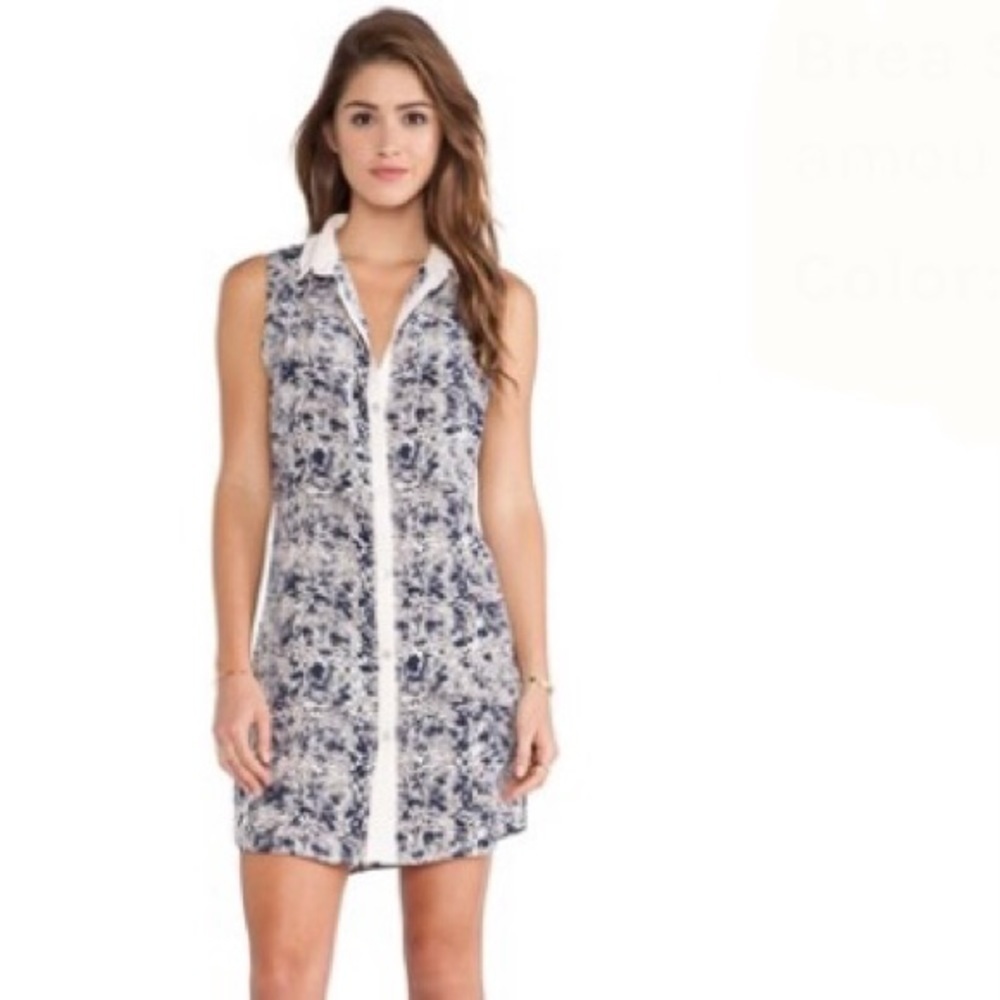 Amour Vert Silk Brea Shirt Dress, Size Small
